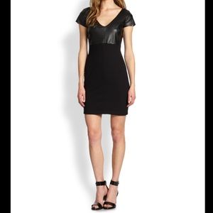 NWT Bailey 44 Faux Leather Panel Sheath Dress
